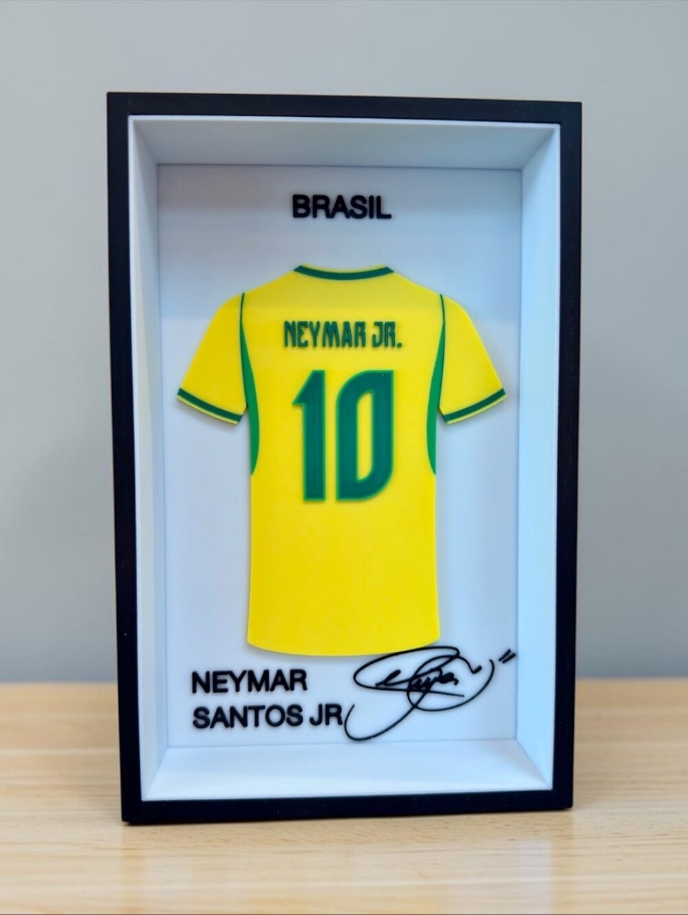 Neymar Jr Brazil #10 3D Jersey Shadow Box Display Frame Soccer Gift